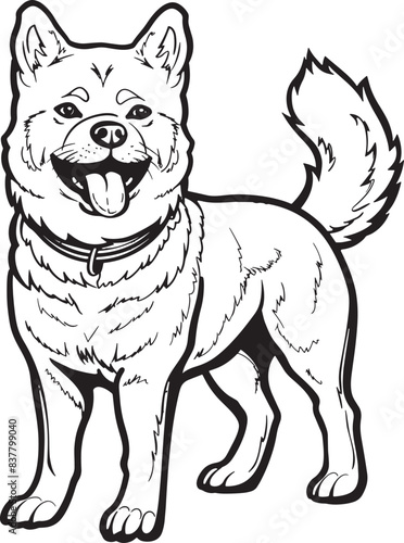 Akita dog clipart, Akita black vector