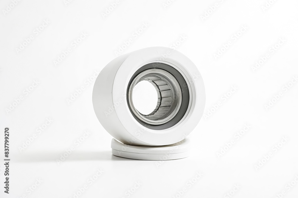 White Ceramic Bearing Isolated on White Background White Ceramic Bearing Isolated on White Background
