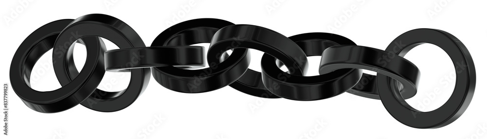 Chain 3D Y2K Black Metallic Chrome Illustration