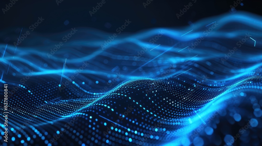 Abstract Blue Particle Waves Data Visualization Abstract Blue Particle Waves Data Visualization