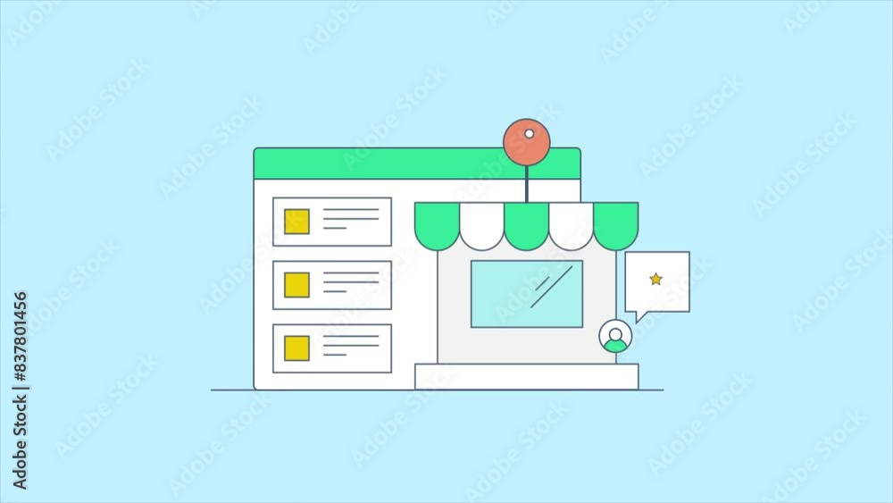 Local business SEO optimization, Digital marketing strategy for Local business. Local business on search engine maps. Animation video clip Local business SEO optimization, Digital marketing strategy for Local business. Local business on search engine maps. Animation video clip