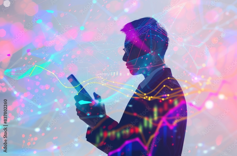 Businessman Connecting with Technology through Smartphone