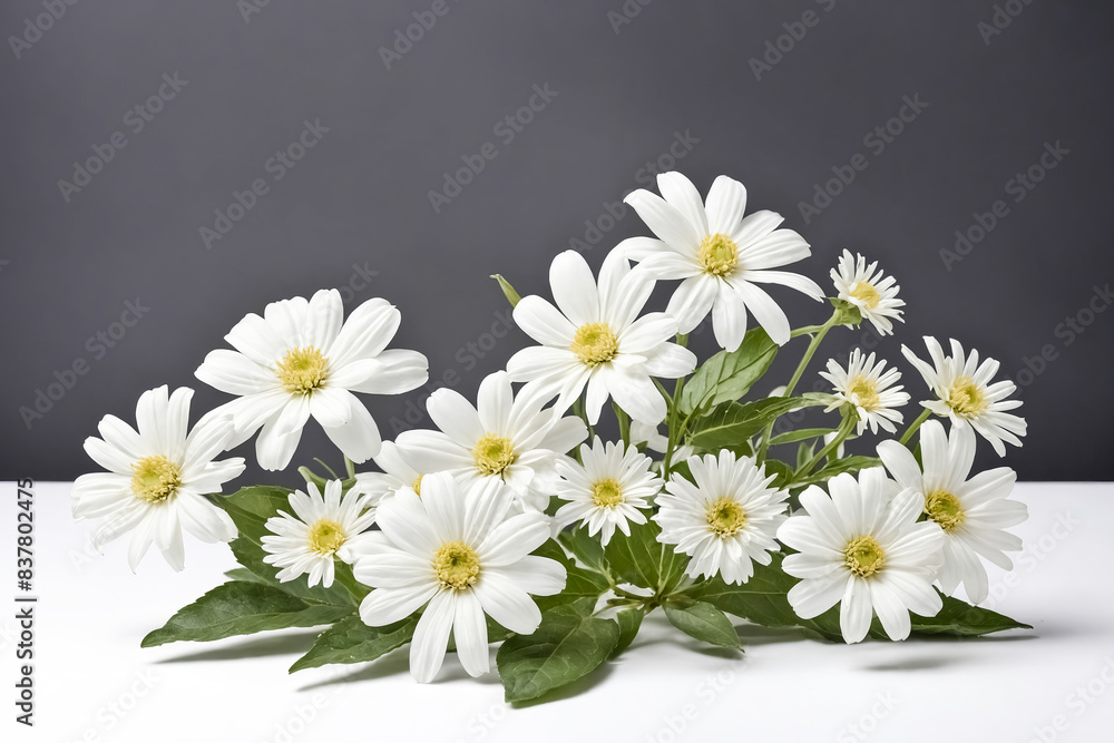 Obraz premium White Daisies on White Background