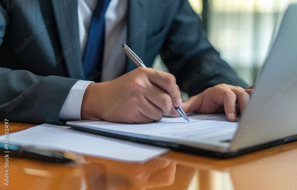 Professional Executive Signing Important Documents Professional Executive Signing Important Documents