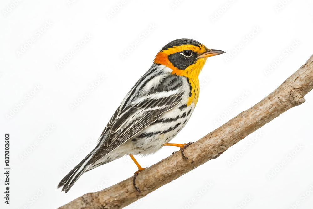 Black-throated Green Warbler Perched on a Branch Black-throated Green Warbler Perched on a Branch