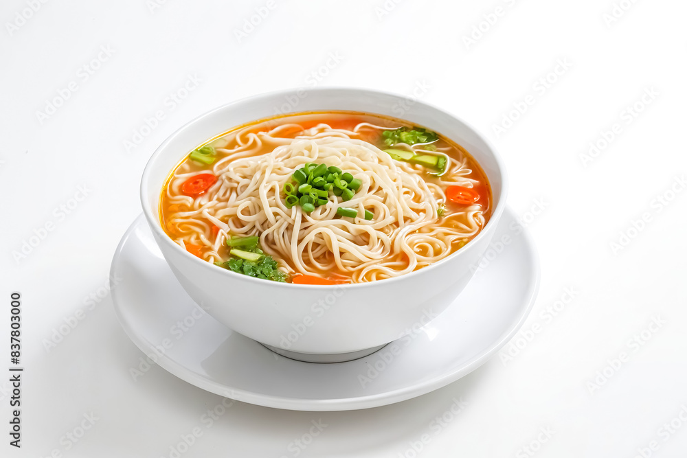 Close-up of a Bowl of Noodle Soup with Vegetables Close-up of a Bowl of Noodle Soup with Vegetables
