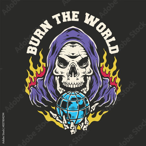 Burn the world clothing merchandise graphic vector