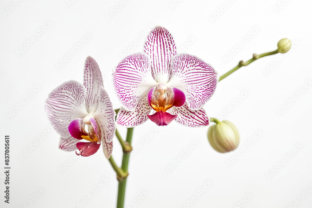 Fototapeta premium Pink and White Orchid Flower Close Up