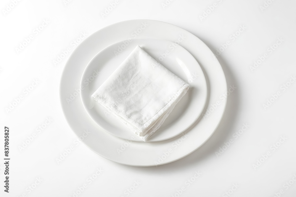 White Napkin on a White Plate White Napkin on a White Plate