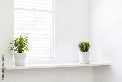 Minimalist Windowsill with Two Potted Plants