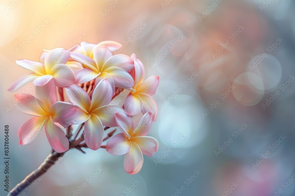 Single pink flower branch Single pink flower branch