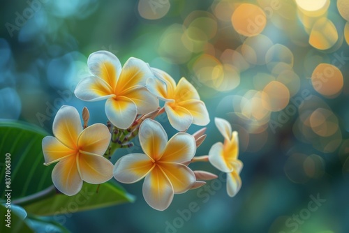 Numerous yellow and white blooming flowers