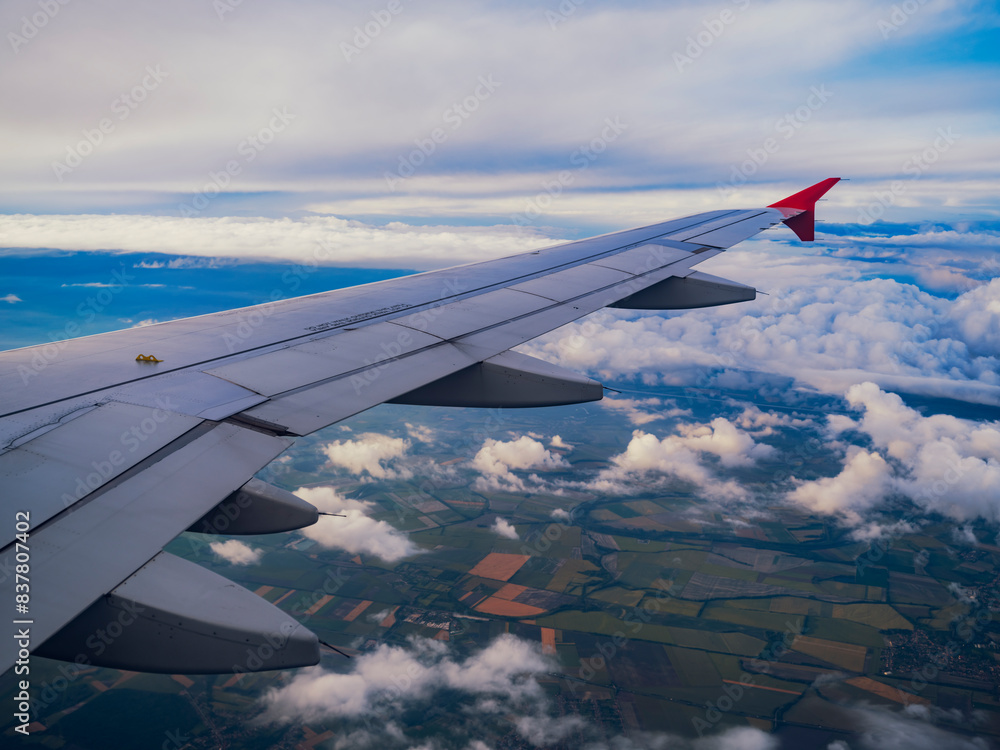 Obraz premium flying and traveling ,view from airplane window