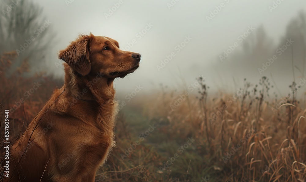 Fototapeta premium dog in the fog