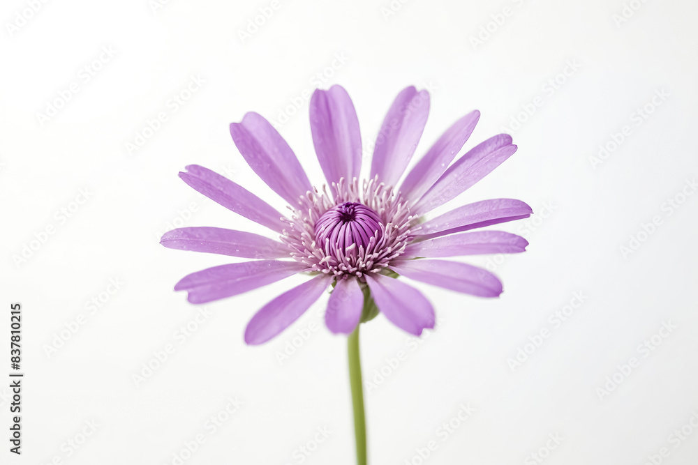 Close-Up of a Single Lilac Flower on a White Background Close-Up of a Single Lilac Flower on a White Background