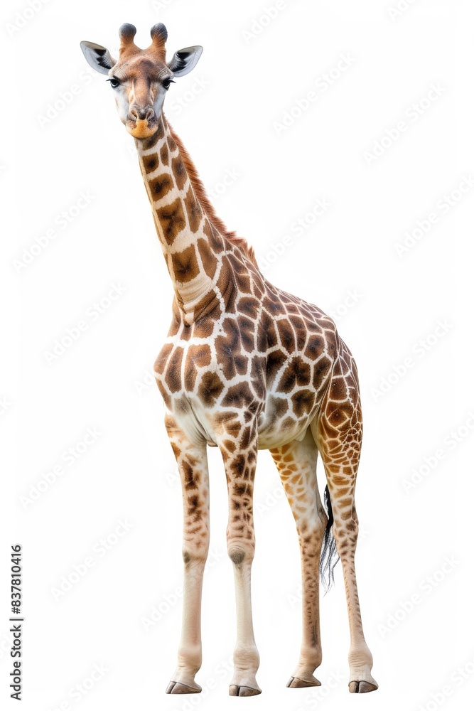 the Northern Giraffe with copy space on right Isolated on white background the Northern Giraffe with copy space on right Isolated on white background