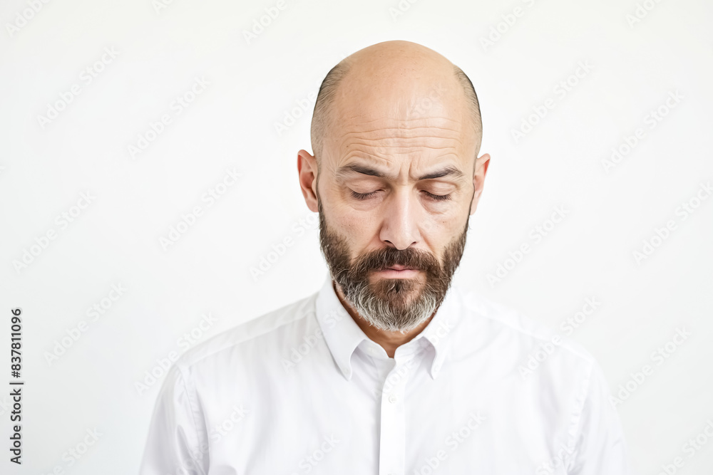 Close-up portrait of a man with his eyes closed Close-up portrait of a man with his eyes closed