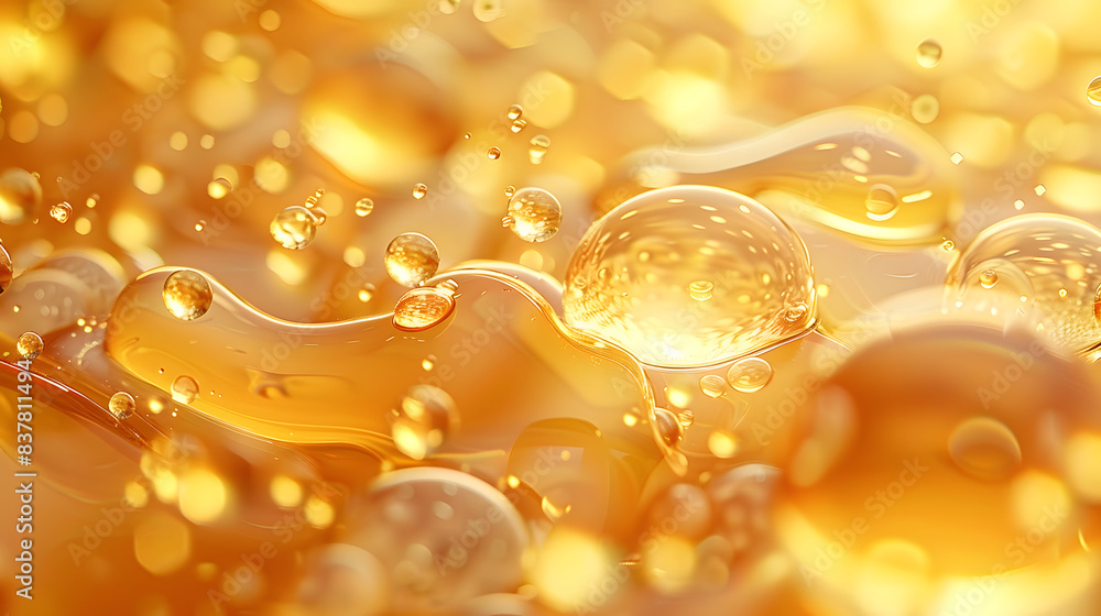golden oil drops on yellow background, high resolution photography golden oil drops on yellow background, high resolution photography