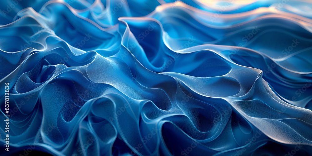 Abstract background formed from Blue 3D Waves. Abstract background formed from Blue 3D Waves.