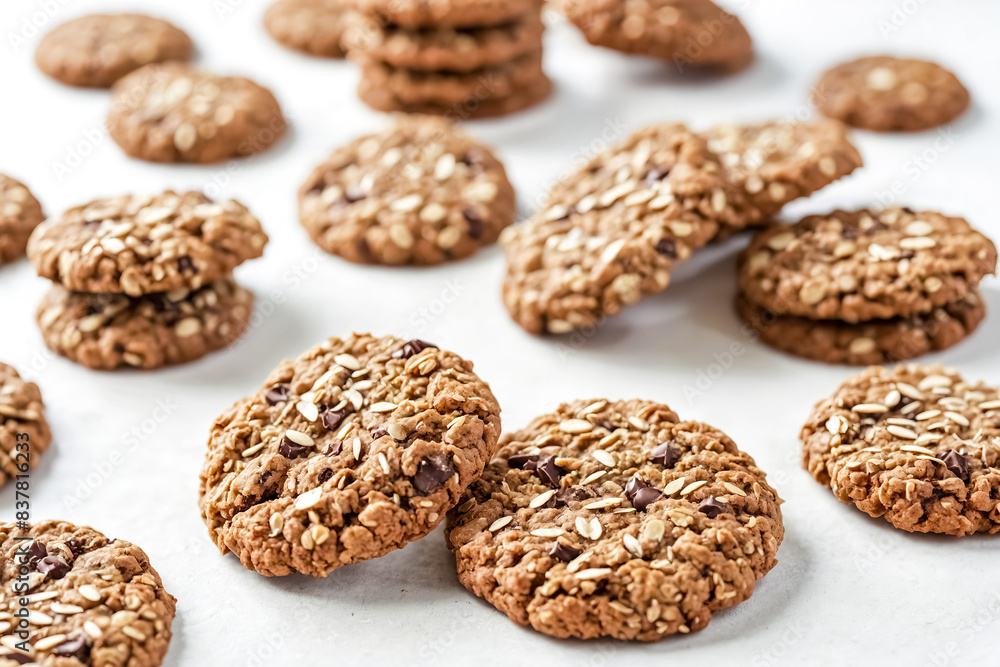 Close-up of Oatmeal Chocolate Chip Cookies Close-up of Oatmeal Chocolate Chip Cookies