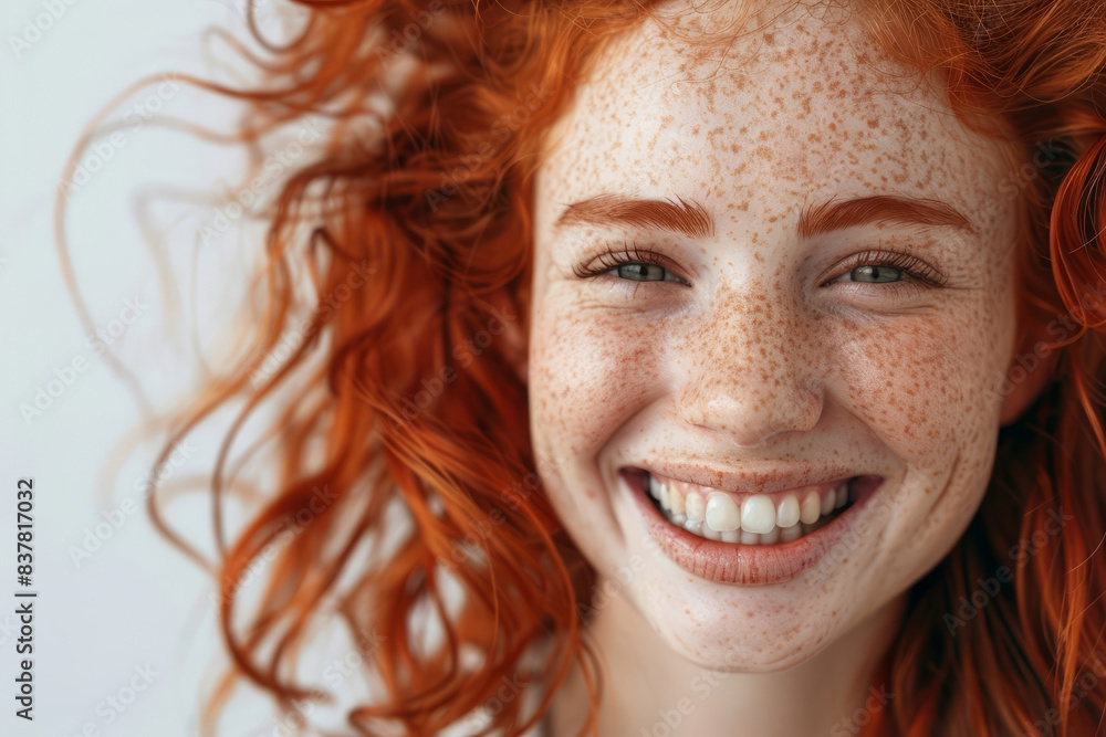 A smiling girl with lots of freckles and bright red hair. A smiling girl with lots of freckles and bright red hair.