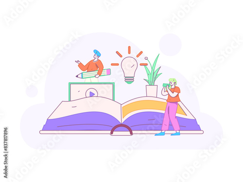 Education and learning people flat vector concept hand drawn illustration  © Lyn Lee