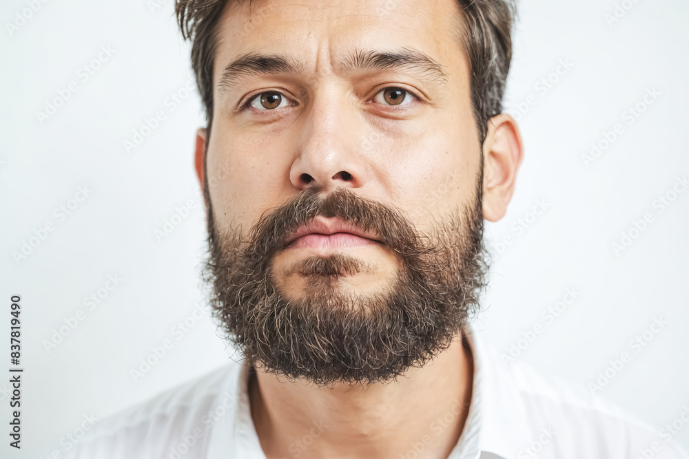 Close-up portrait of a young man with a beard Close-up portrait of a young man with a beard