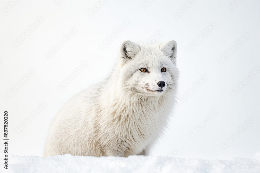 Arctic Fox in a Snowy Landscape