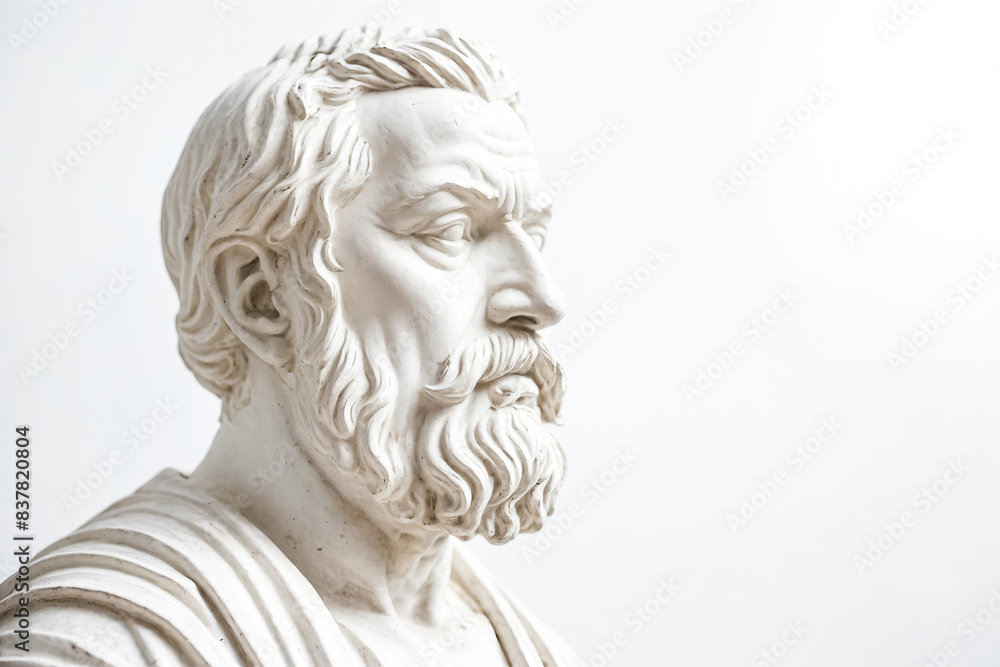 Closeup of a White Marble Bust of a Man with a Beard Closeup of a White Marble Bust of a Man with a Beard