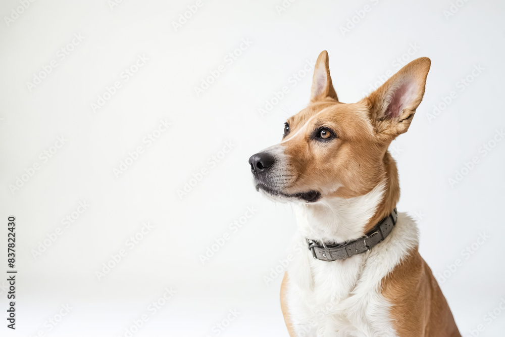 Portrait of a Curious Dog with Copy Space Portrait of a Curious Dog with Copy Space