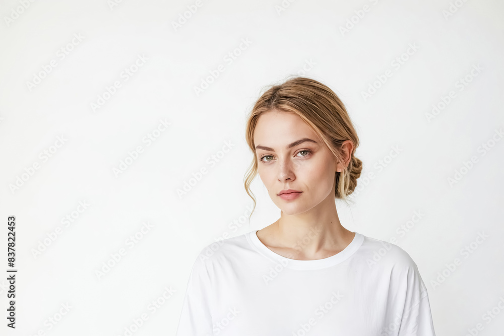 Portrait of a beautiful young woman with blonde hair and blue eyes Portrait of a beautiful young woman with blonde hair and blue eyes
