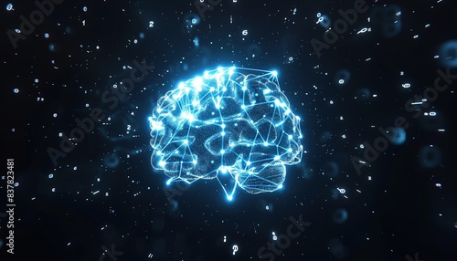 Digital image of a human brain on a futuristic circuit board - artificial intelligence concept