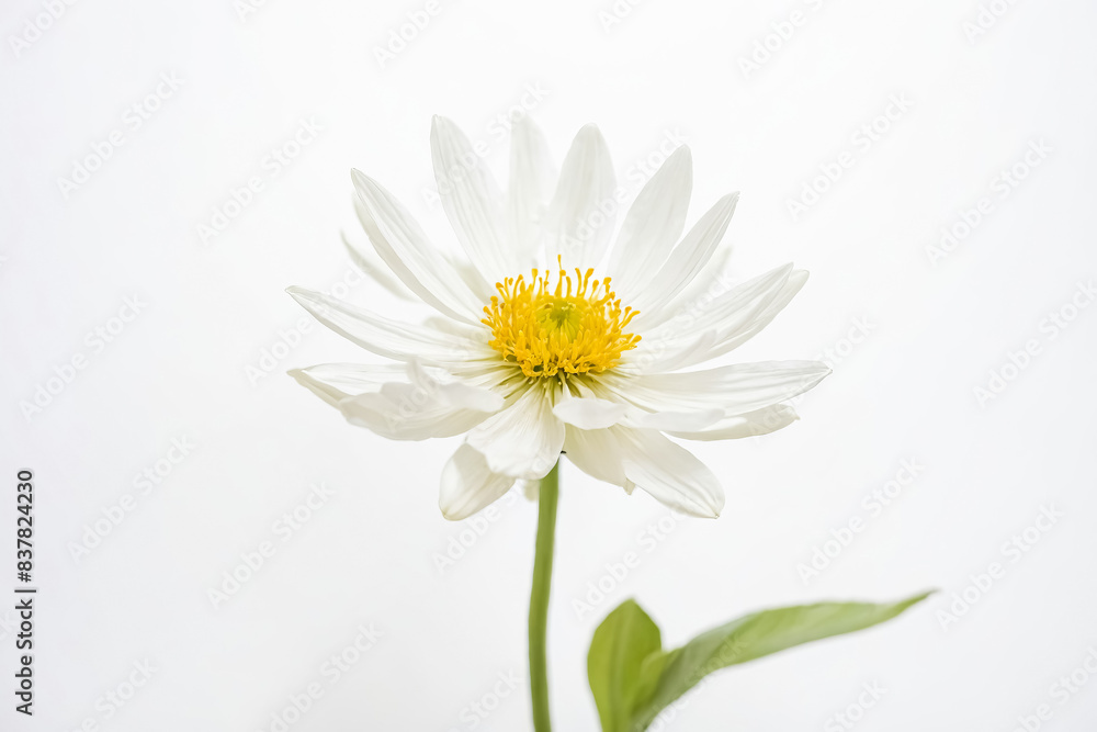 Fototapeta premium White Flower with Yellow Center
