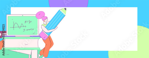 Education and learning people flat vector concept hand drawn illustration
