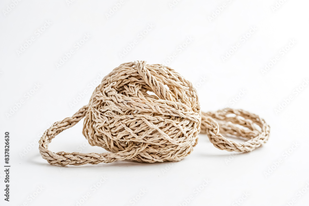 Ball of Twisted Rope on White Background Ball of Twisted Rope on White Background