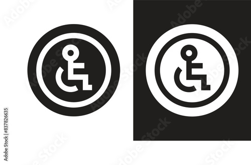 disabled person sign, handicap vector icon, wheelchair icon, 