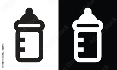 baby bottle vector icon on white background.