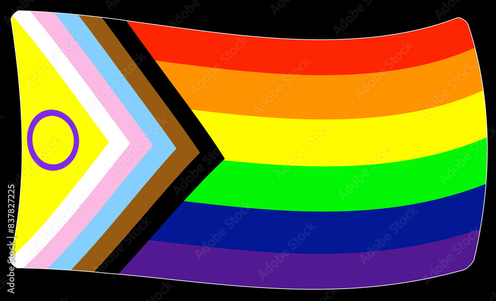 Drapeau LGBT+, fond noir Stock Illustration | Adobe Stock