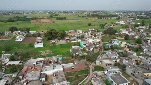 Village Vista and Rural Charm in Palli Green Oasis, Jammu and kashmir India, Aerial Symphony drone shoot