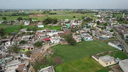 Village Vista and Rural Charm in Palli Green Oasis, Jammu and kashmir India, Aerial Symphony drone shoot