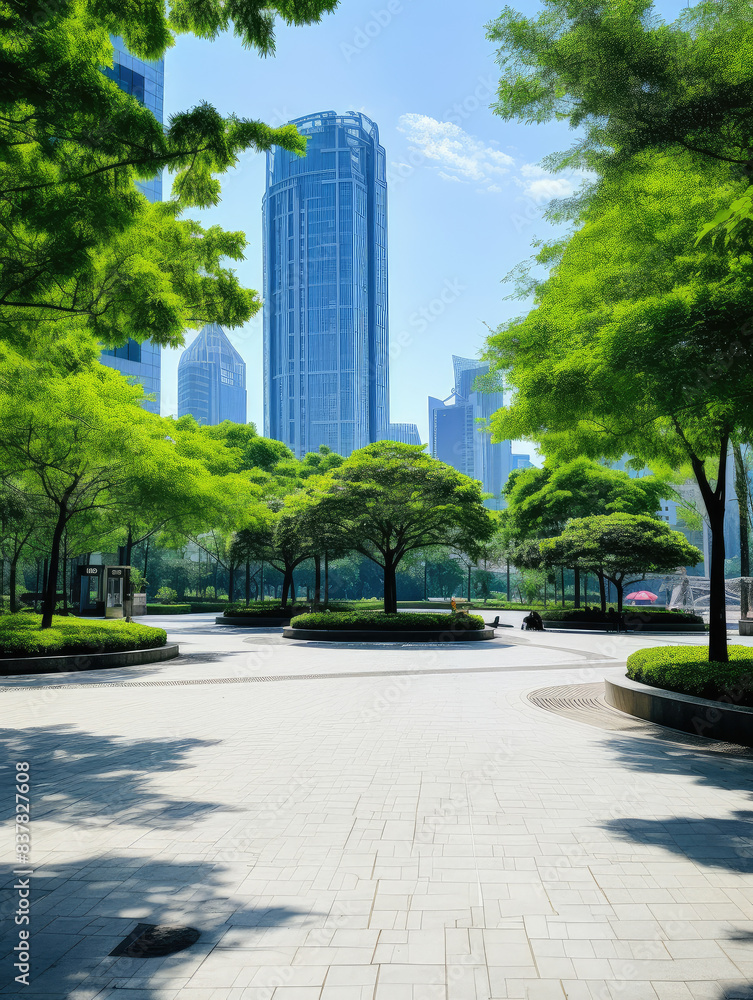 Serene Urban Oasis Amongst Skyscrapers