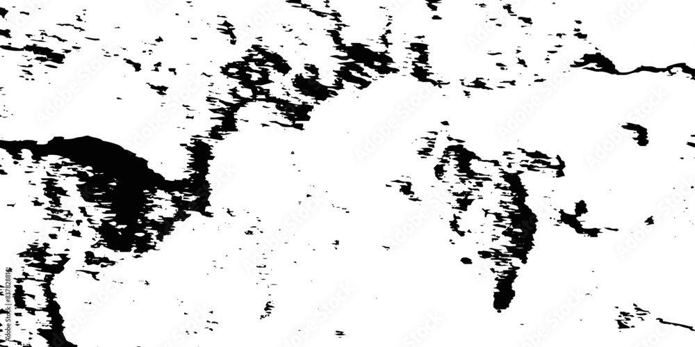 Naklejka premium Dirt messy splash overlay and Black and white Dust overlay distress grungy effect paint. Black and white grunge seamless texture. Dust and scratches grain texture on white and black background.