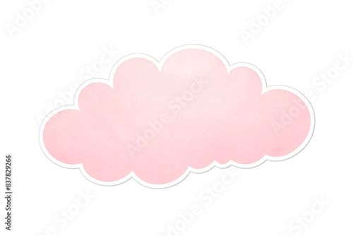 Pink Cloud Shape with White Outline
