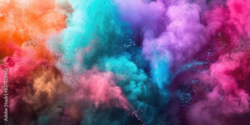Explosive Color Powder Burst in Vivid Hues