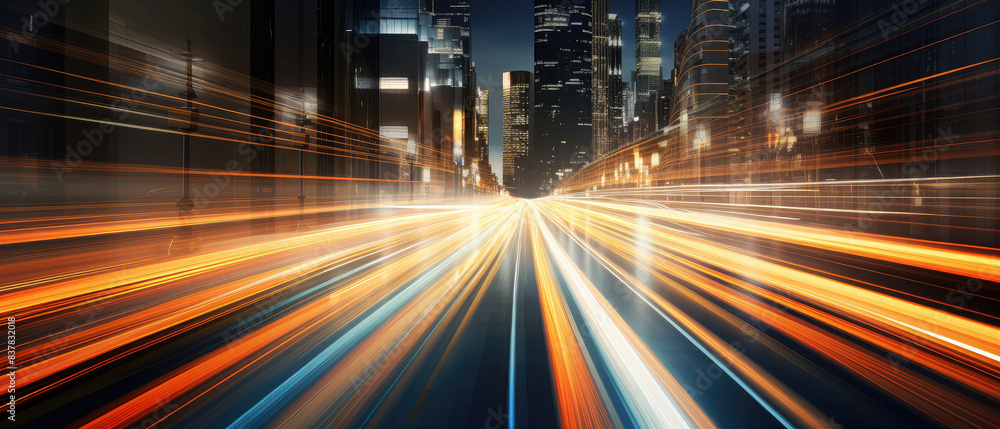 Dynamic City Light Trails at Night Dynamic City Light Trails at Night