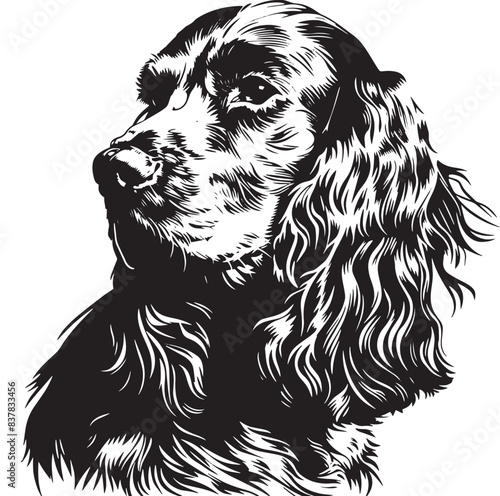 english Cocker Spaniel dog clipart, english Cocker Spaniel black vector