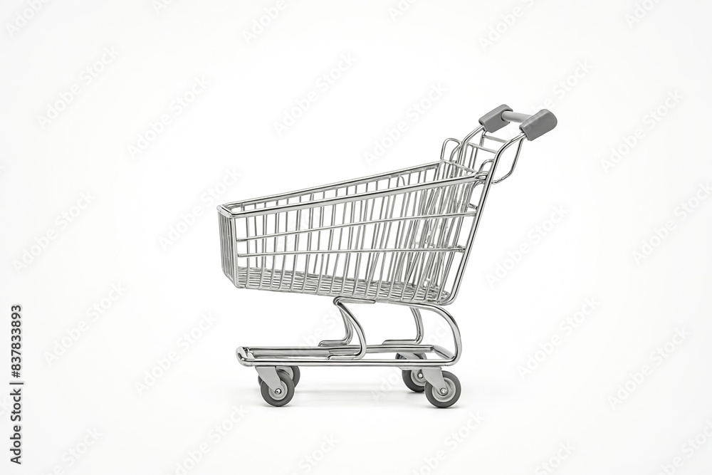 Empty Shopping Cart On White Background Empty Shopping Cart On White Background