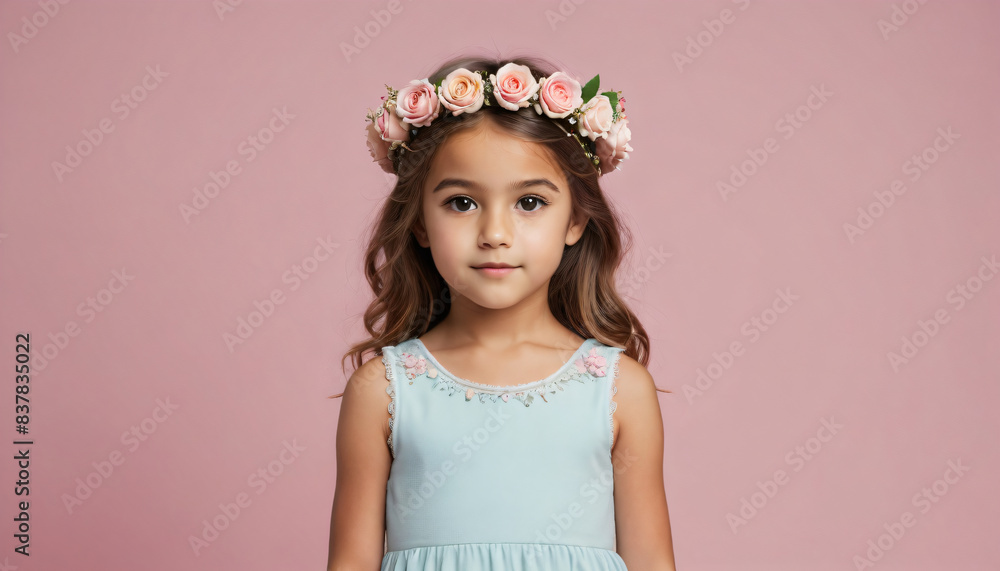Girl wear flower crown Girl wear flower crown
