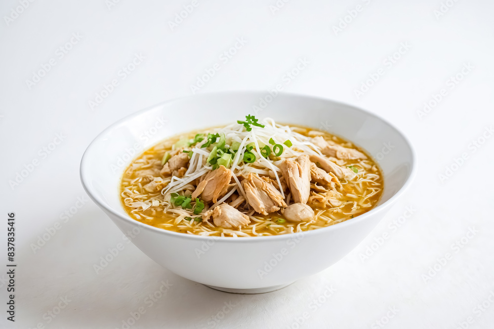 Chicken Noodle Soup in White Bowl Chicken Noodle Soup in White Bowl