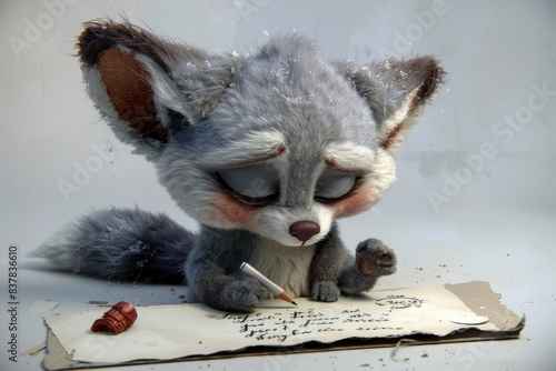 a fox writing a letter